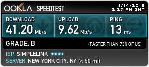 ExpressVPN speedtest: NYC